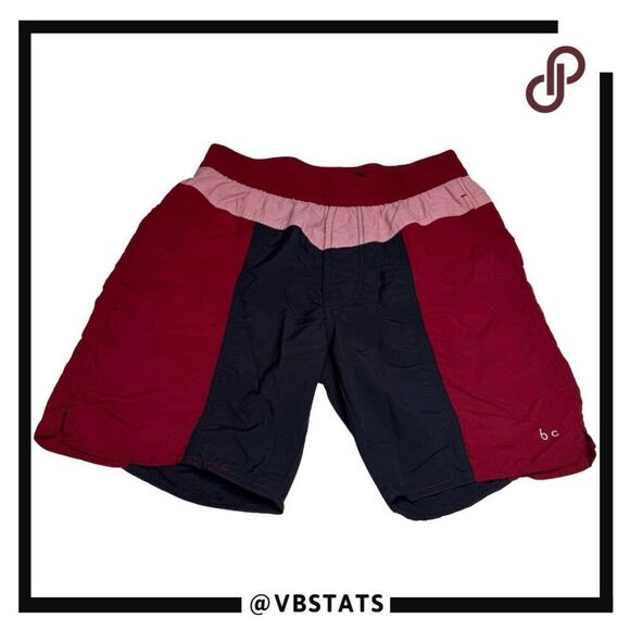 Barney Cools Men's Amphibious Colorblock Swim Trunks Shorts Red Black Size 30 - Picture 1 of 7